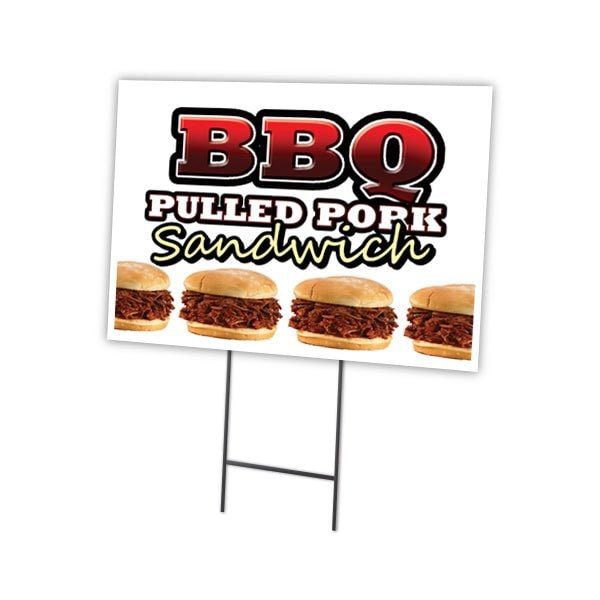 Signmission Bbq Pulled Pork Yard Sign & Stake outdoor plastic coroplast window, C-1216 Bbq Pulled Pork C-1216 Bbq Pulled Pork - main